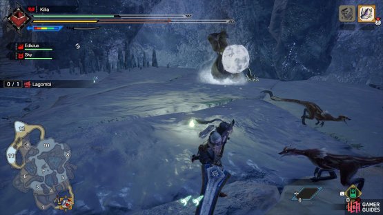 Watch out for the snowballs that Lagombi will launch at you. 