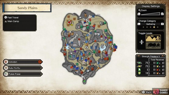Head to one of the three potential locations to find Volvidon roaming around. 