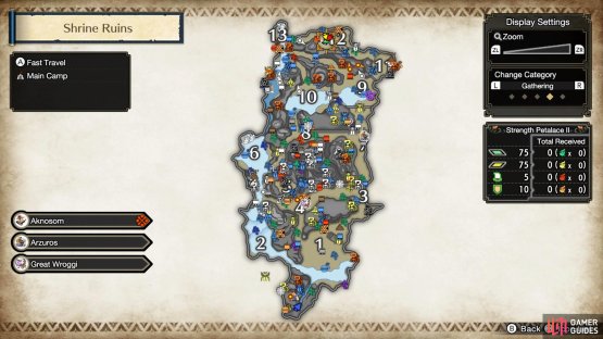 Head to one of the three locations to find Aknosom roaming around.
