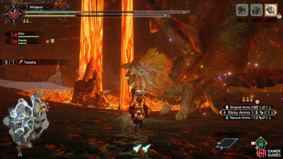 Teostra will rush over to you and twist his neck