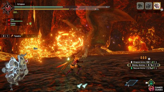 then throw out three fire orbs which explode a second later.
