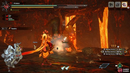 Teostra will lean forward slightly with wings curved