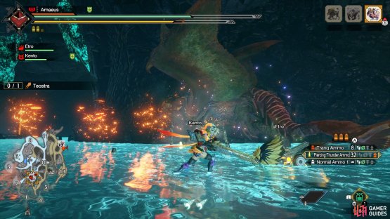 then slide sideways, leaving behind a trail of exploding fire orbs.