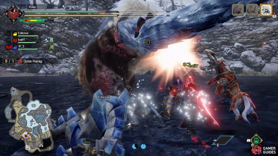 Watch out for Goss Harags Ice Weapon Attacks. 
