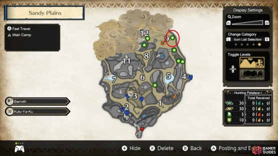 Head to the green dots