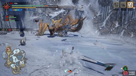Watch out for Tigrex&rsquo;s as he&rsquo;ll try to knock you down with it. 
