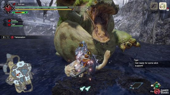 Focus your attacks on Tetranadon&rsquo;s torso when inflated