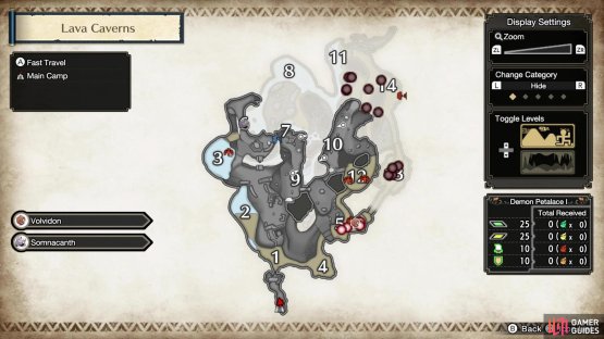 You can open up your detailed map to get a better look at where to find the rachnids