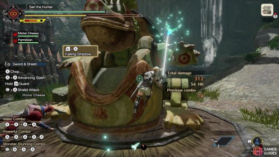 and Falling Shadow is similar to the wirebug move but you&rsquo;ll also damage the monster as you fly.