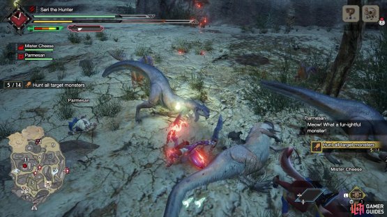 Jaggis and Jaggia are similar small monsters and will be found in groups together