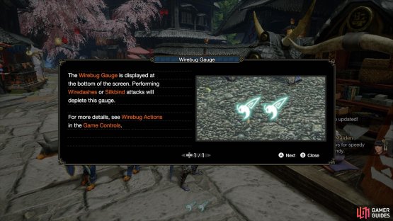 The wirebug is like a magical grappling hook.