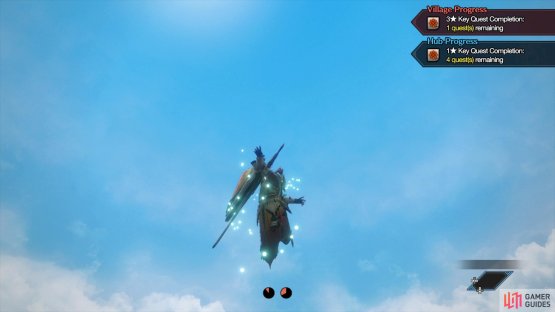 The wirebug gauge isn&rsquo;t consumed when stopping mid-air.