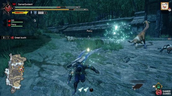 Here, the Great Izuchi is preparing for a charging attack.