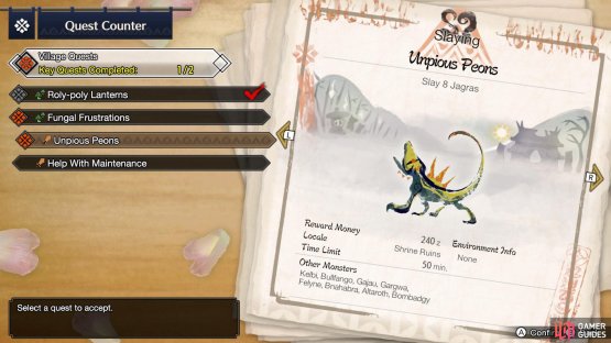 Key quests have a diamond icon on the left.
