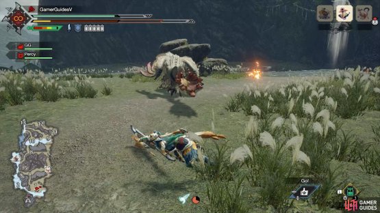 Aknosom will fold up its wings and charge forward.