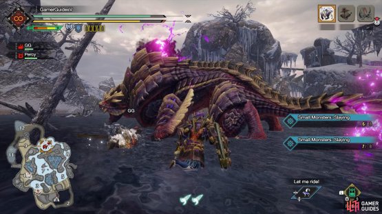 Fighting Magnamalo at the Frost Islands.