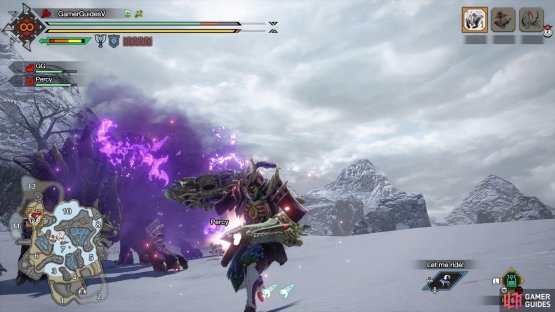 Magnamalo moves sideways, leaving a trail of hellfire dust.
