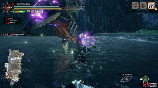 Magnamalo will raise one arm, with its other forearm off the ground.