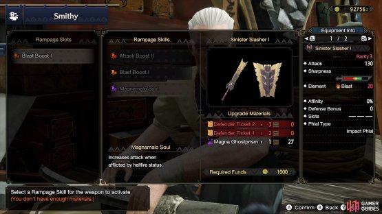 Why would you want hellfireblight? The Magnamalo weapons have a Rampage Skill that requires it.