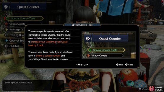 You&rsquo;ll get this tutorial after finishing three 4-star Village Quests while at HR1.