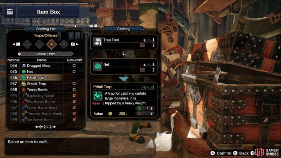 All trap-related items can be found in the second page of the Traps/Offense tab.