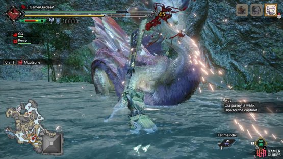Your Palico will tell you when a monster can be captured.