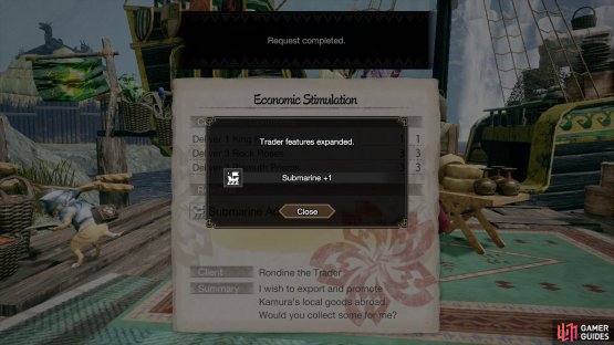 Your reward for completing this request is another submarine!