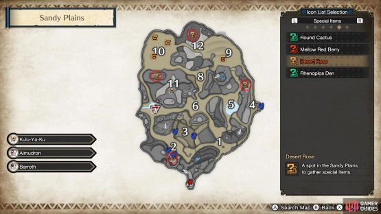 Rock Rose locations above ground.