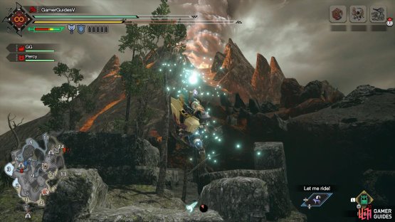 Use your wirebug to cross the bridge.
