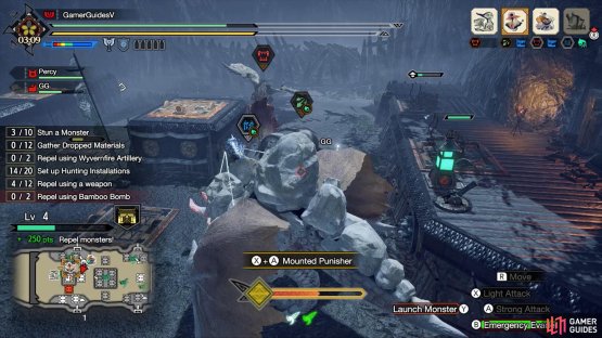 When you unlock the Mounted Punisher, launch your monster into another one instead.