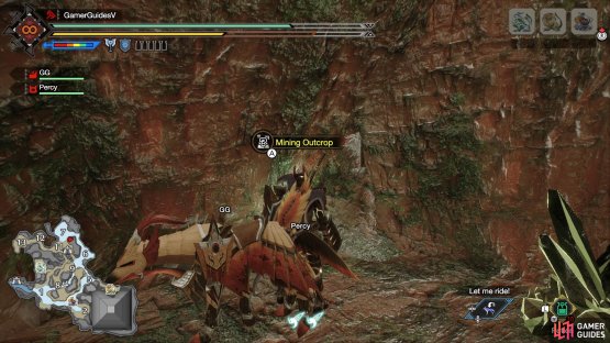 2b. Press the A button to hang in mid-air and reach the cave on the cliff face.