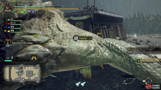 Once Rathian has fallen, you&rsquo;ve got 60 seconds to carve from it and grab any dropped materials.