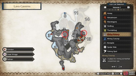 Dragonite Ore locations above ground.