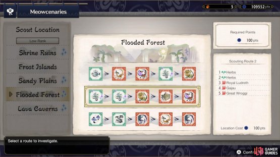 Ask your Meowcenaries to forage for herbs in the Flooded Forest.