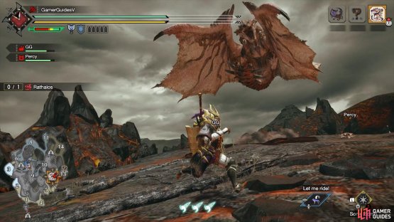 While flying, Rathalos pulls itself backwards.
