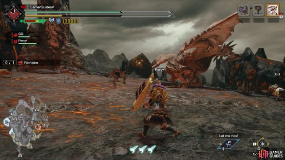 Rathalos faces its tail.