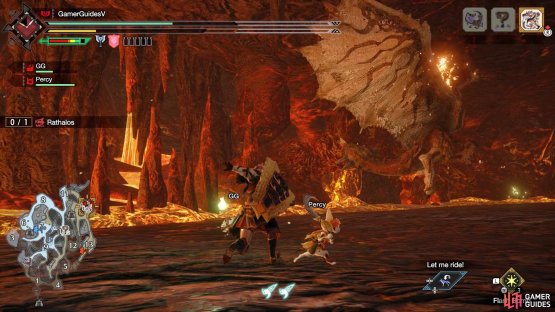 Throw a Flash Bomb in front of Rathalos to stun it.