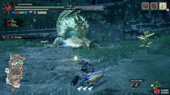 Zinogre inches back, while looking ready to pounce.