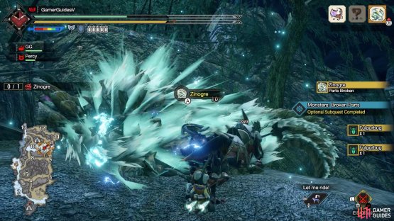 If Zinogre collapses, you can gather a few Fulgurbugs from its furry back.