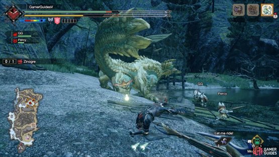 Zinogre right before it somersaults forward.