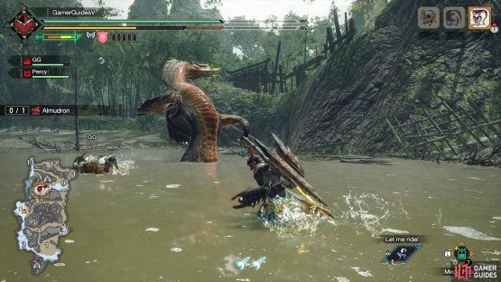 Almudron shakes its body while half-buried.