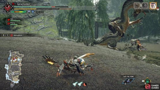 Almudron will raise one of its forelegs, claws outstretched.