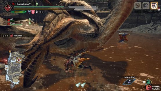 Almudron will swipe its claw to the side.