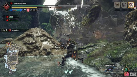 Next, it’ll leap into the air and come plummeting nearby, blowing up the mud ball.