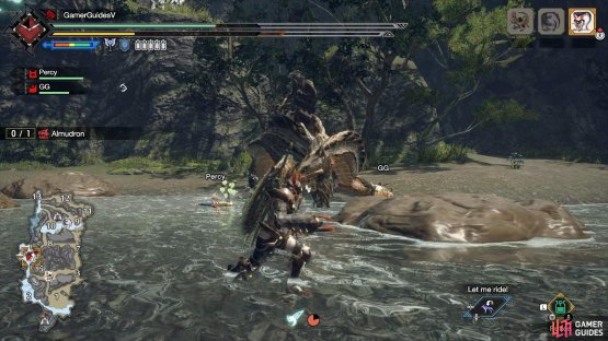 Almudron looks sideways and briefly waves its tail.
