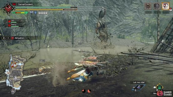 If you’re stuck in the whirlpool, you’ll get hit when Almudron shoots up like a rocket.