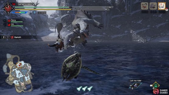 Barioth raises one of its forelegs.
