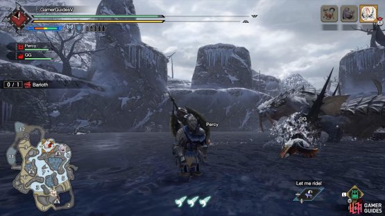 Barioth hops on the spot, while turning its body to face sideways.