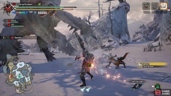 Aim to break Barioth&rsquo;s forelegs to hinder its movement.