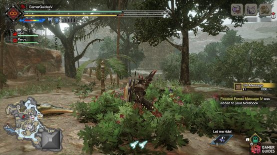 It&rsquo;s found in a flowery bush halfway between areas 10 and 11.